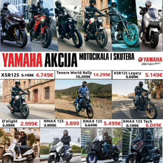 Yamaha ljetna akcijska prodaja motocikala i skutera 